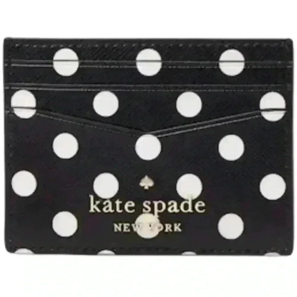 Kate Spade Cheers Boxed Cardholder And Keyfob Set in Black/White NWT - Picture 2 of 5